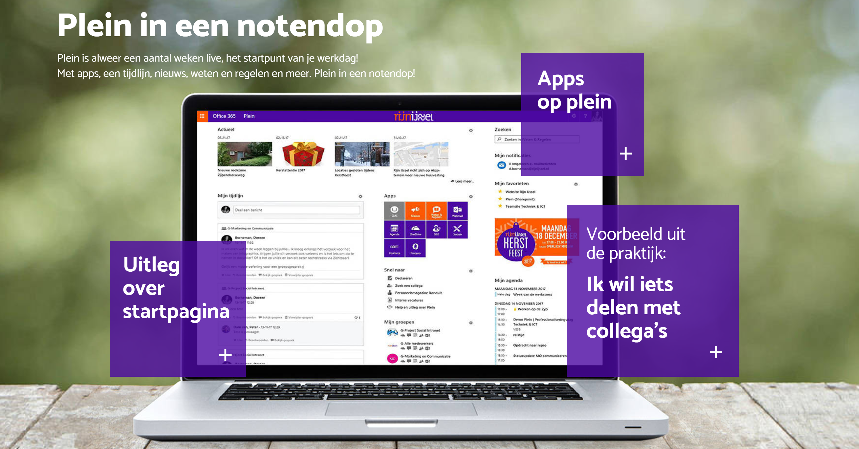 ROC Rijn IJssel shared a landingpage to explain how their social intranet works