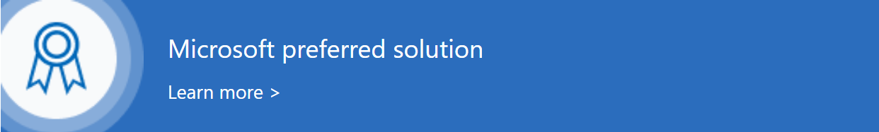 A new badge to our listing in Appsource: Microsoft preferred solution.