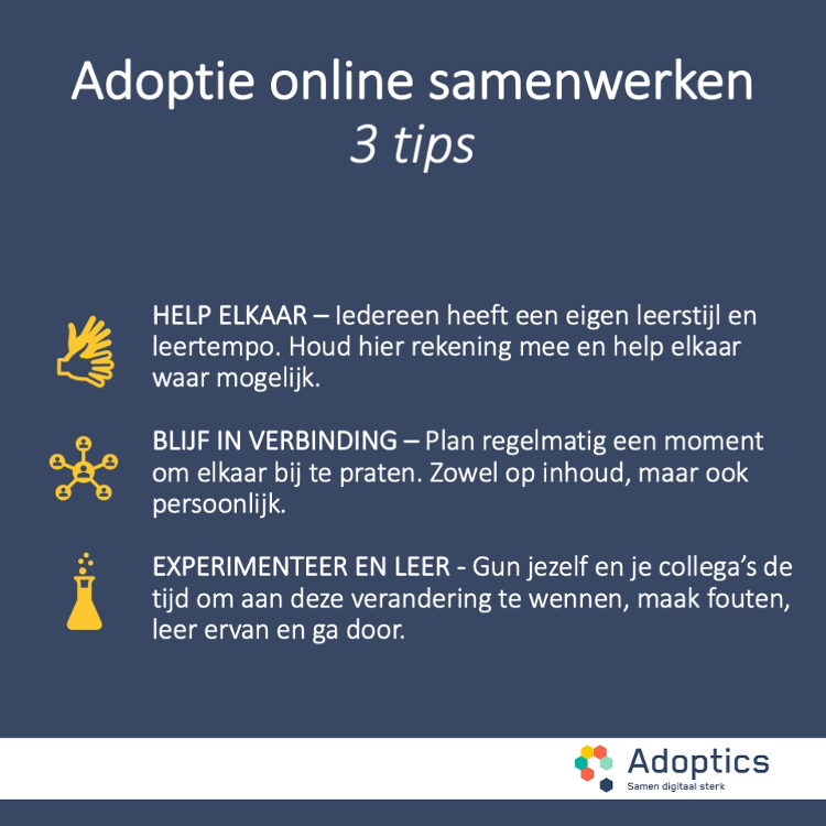 Samenvatting van de tips. Dank aan Adoptics.