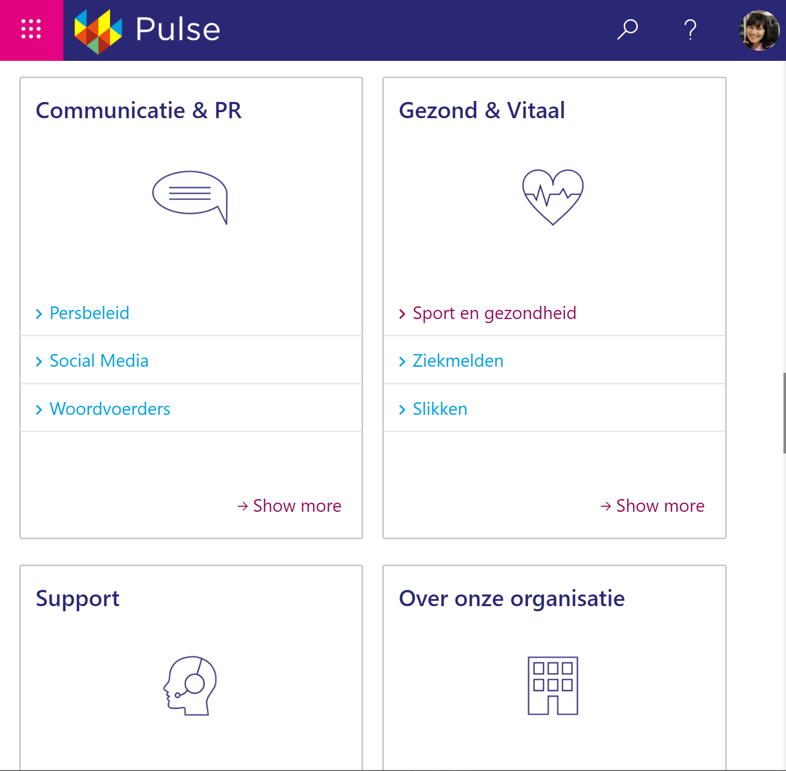 Screenshot van Weten & Regelen, knowledge base